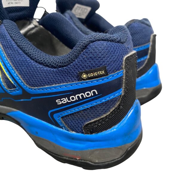 Salomon Junior XA Pro 3D CSWP Hiking Shoes Gore-Tex Waterproof Blue & Yellow low - Picture 5 of 14